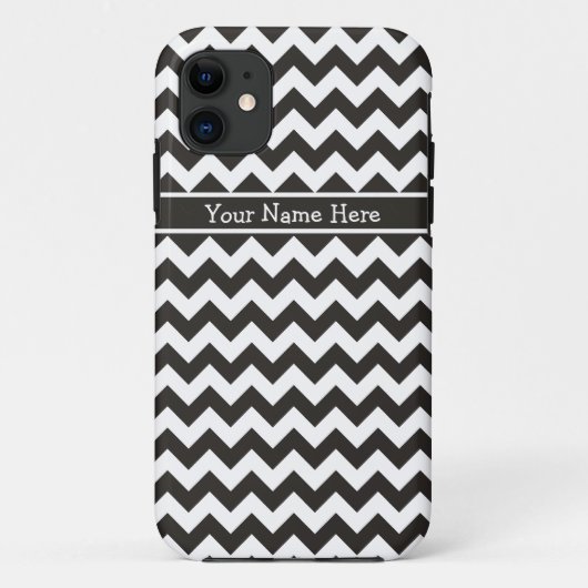 Chic Black en White Chevrons Pattern Case-Mate iPhone Case (Achterkant)
