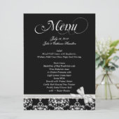 Chic Black en White Custom Wedding Menu (Staand voorkant)