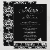 Chic Black en White Custom Wedding Menu (Voorkant / Achterkant)