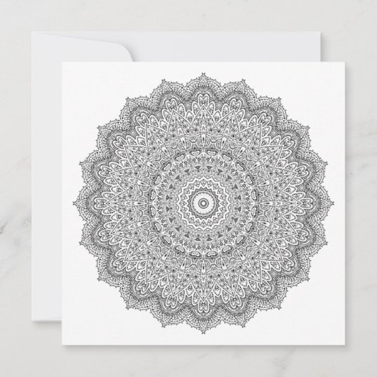 Chic Black en White Mandala Wedding Invitation Kaart (Achterkant)