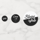 Chic Black en White Party Confetti (Achterkanten)