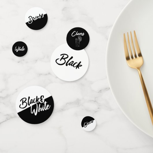 Chic Black en White Party Confetti (Groep)