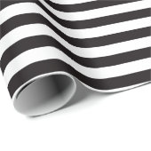 Chic Black en White Stripes Cadeaupapier (Rol Hoek)