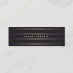 Chic Black en Wood Striped Moderne Interior Design Mini Visitekaartje