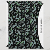 Chic Black Eucalyptus Greenery Recipe Divider Page (Voorkant / Achterkant)