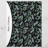 Chic Black Eucalyptus Greenery Recipe Divider Page (Achterkant)