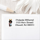 Chic Black Femme Étiquette de adresse de Noël pers (En situation)