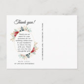 Chic Black Floral Bedankt Berichten Briefkaart (Achterkant)