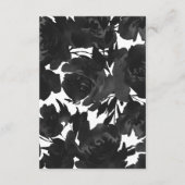 Chic Black Floral met Calligrafie Wedding Informatiekaartje (Achterkant)