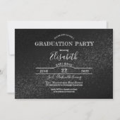 Chic Black Foto Afstuderen Annountation Party Kaart (Achterkant)