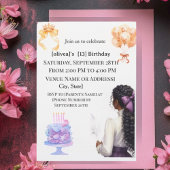 Chic Black Girl 13th Birthday Party Invitation | G