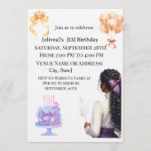 Chic Black Girl 13th Birthday Party Invitation | G (Devant)