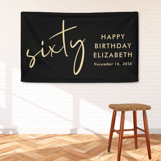 Chic Black Gold 60th Birthday Party Spandoek