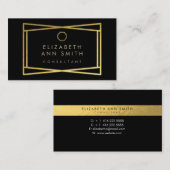 Chic Black Gold Abstract Pattern Visitekaartje (Voorkant / Achterkant)