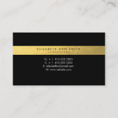 Chic Black Gold Abstract Pattern Visitekaartje (Achterkant)