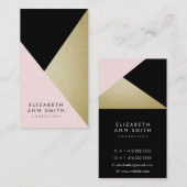 Chic Black & Gold Abstract Visitekaartje Pack (Voorkant / Achterkant)