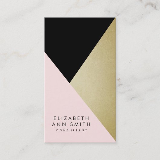 Chic Black & Gold Abstract Visitekaartje Pack (Voorkant)