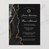 Chic Black Gold Agaat Bar Mitswa Uitnodiging voor  (Voorkant)