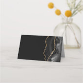 Chic Black Gold Bar Mitswa Place Card (Achterkant)