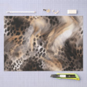 Chic Black Gold Cream Leopard Animal Print Tissuepapier (Craft)