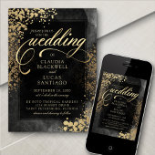 Chic Black Gold Faire-part de mariage