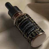 Chic Black & Gold Floral 2 OZ Étiquette de bouteil