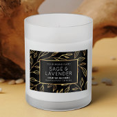 Chic Black & Gold Floral Waterproof Étiquette prod