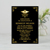 Chic Black Gold Foil Diergeneeskunde Folie Uitnodiging (Staand Voorkant)