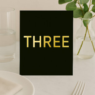 Chic Black & Gold Folie Trouwtafel Teken Feestdagenkaart