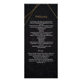 Chic Black & Gold Geometric lijst ceremony Program Reclamekaart (Achterkant)