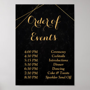 Chic Black & Gold Geometric lijst Order Poster