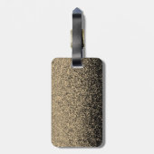 Chic Black Gold Glitter Signature Monogram Bagagelabel (Achterkant verticaal)