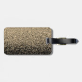 Chic Black Gold Glitter Signature Monogram Bagagelabel (Achterkant horizontaal)