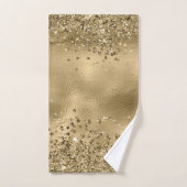 Chic Black Gold Glitters Monogram Name Bath to Bad Handdoek (Handdoek)