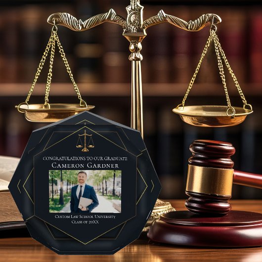 Chic Black Gold Law School Afstuderen Fotoblokken