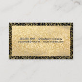 Chic Black Gold Leather | Goud Abstract textiel Visitekaartje (Achterkant)