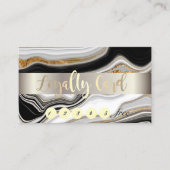 Chic Black Gold Marble Stone Stripe Klantenkaartje (Voorkant)
