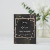 Chic Black & Gold Mariage Stylish Invitation (Debout devant)