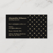 Chic Black Gold Minimal Crown Pattern Visitekaartje (Achterkant)