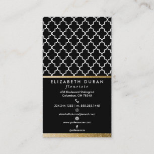Chic Black Gold Moroccan tegels Pattern - Aangepas Visitekaartje
