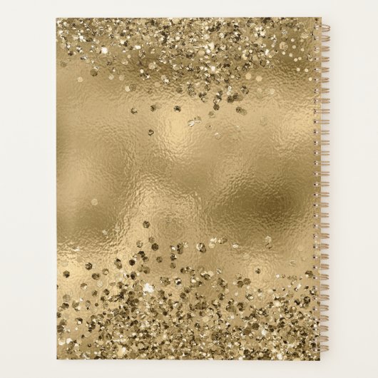 Chic Black Gold Parties scintillant Monogramme Nom (Dos)