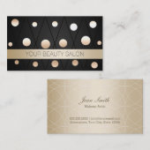 Chic Black & Gold Stippen Makeup Artist Visitekaartje (Voorkant / Achterkant)