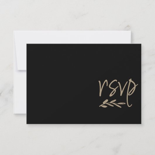 Chic Black & Gold Wedding RSVP (Voorkant)