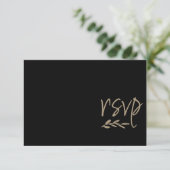Chic Black & Gold Wedding RSVP (Staand voorkant)