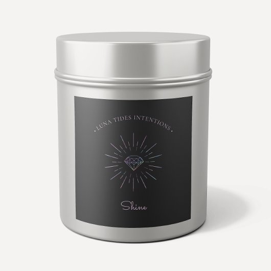 Chic Black Holographic Inention Candles Label