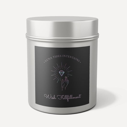 Chic Black Holographic Inention Candles Label