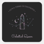 Chic Black Holographic Inention Candles Label (Voorkant)