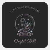 Chic Black Holographique Étiquette d'intention bou (Devant)