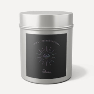 Chic Black Holographique Étiquette d'intention bou