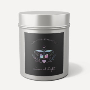 Chic Black Holographique Étiquette d'intention bou